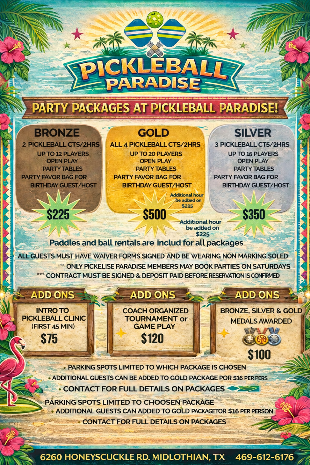 Pickleball Party Packages