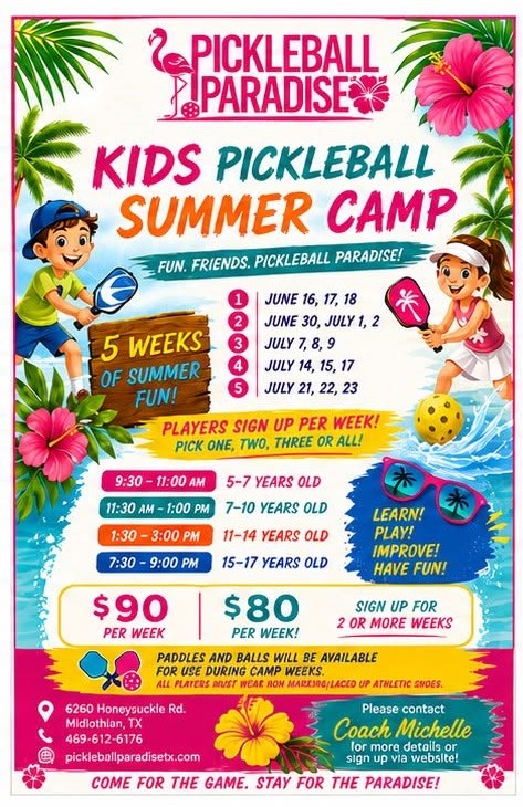 Kids Pickleball Summer Camp